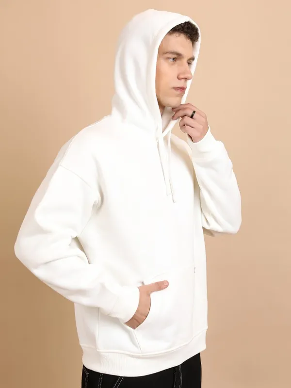 Men Solid Oversized Fit Sweatshirt