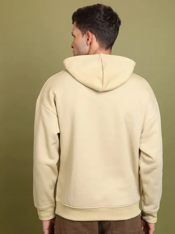  Highlander Men Beige Hood Pullover Sweatshirts