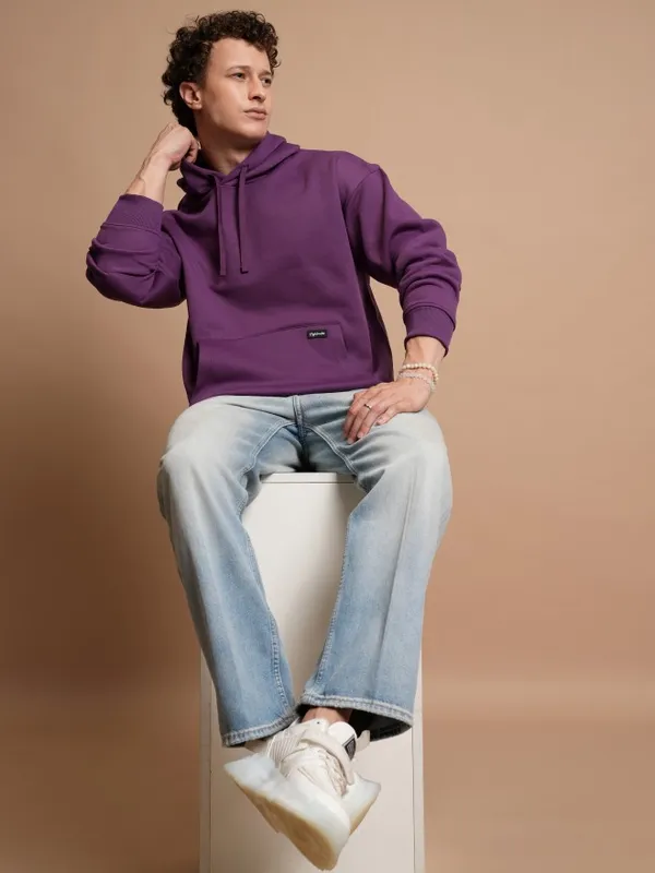  Highlander Men Purple Hood Pullover Sweatshirts