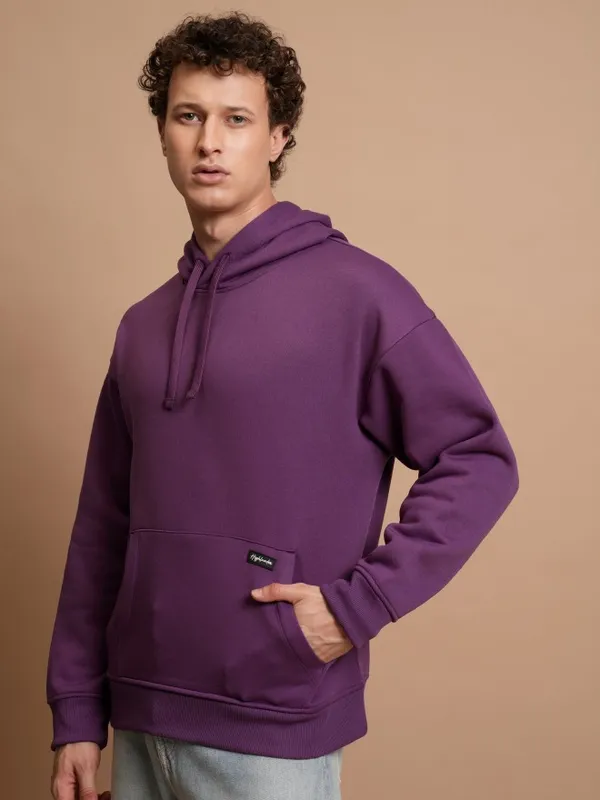  Highlander Men Purple Hood Pullover Sweatshirts