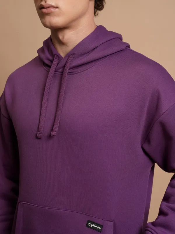  Highlander Men Purple Hood Pullover Sweatshirts