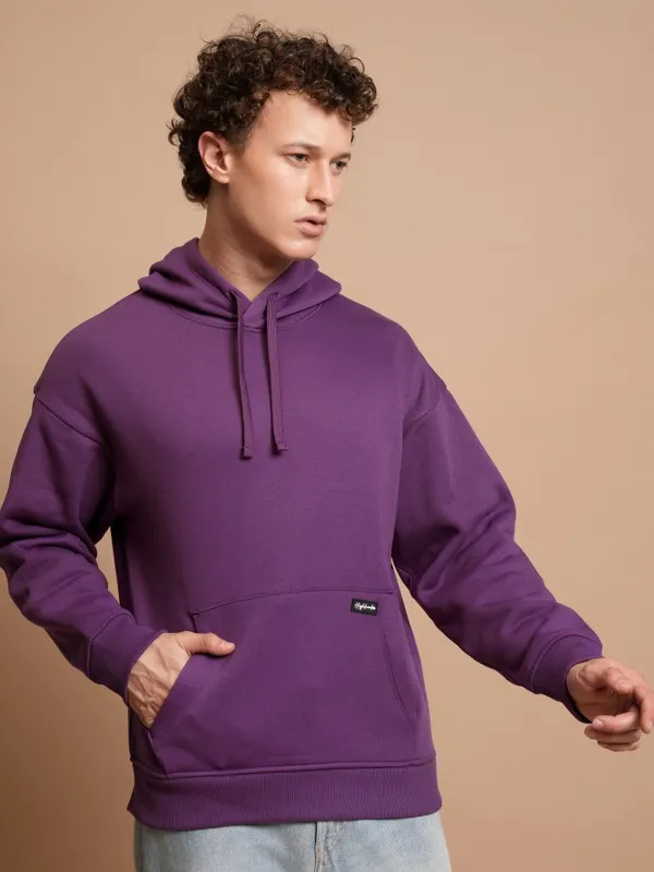  Highlander Men Purple Hood Pullover Sweatshirts