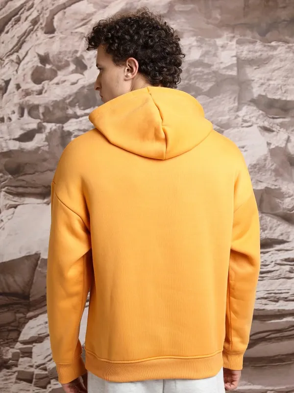  Highlander Men Mustard Hood Pullover Sweatshirts