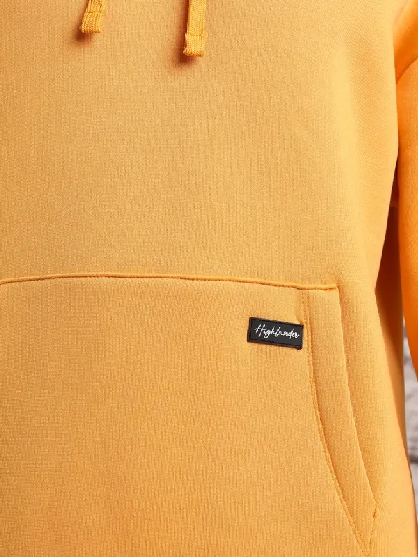  Highlander Men Mustard Hood Pullover Sweatshirts
