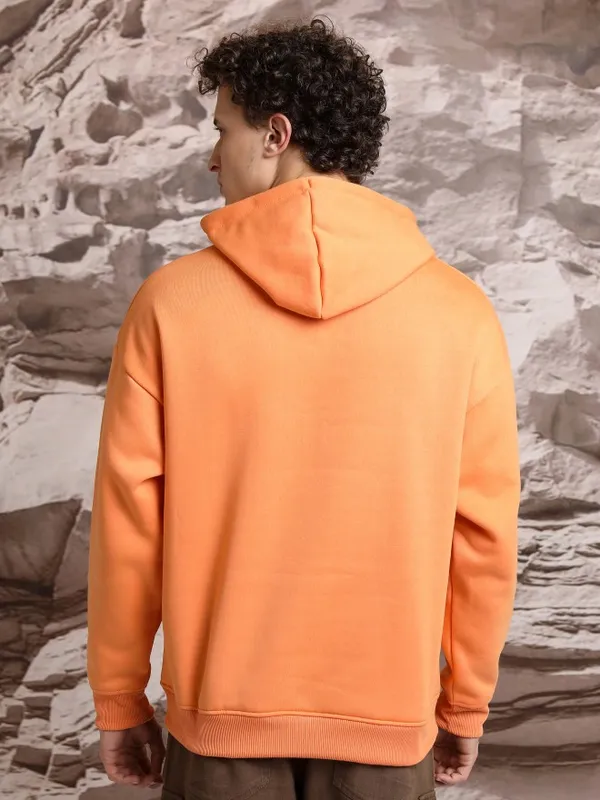  Highlander Men Orange Hood Pullover Sweatshirts