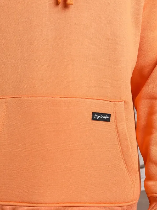  Highlander Men Orange Hood Pullover Sweatshirts