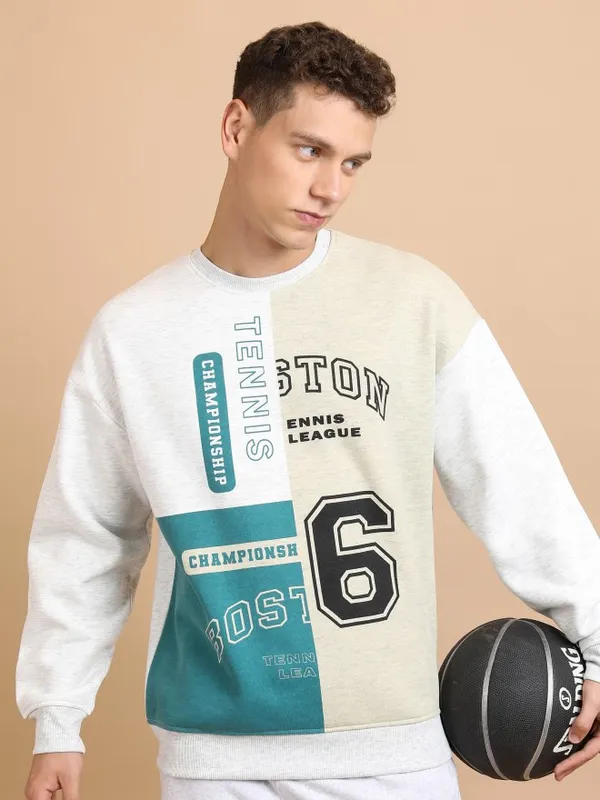 Men Printed Oversized Fit Sweatshirt