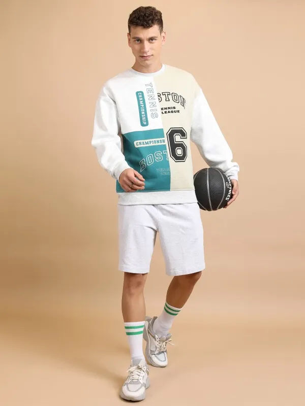 Men Printed Oversized Fit Sweatshirt