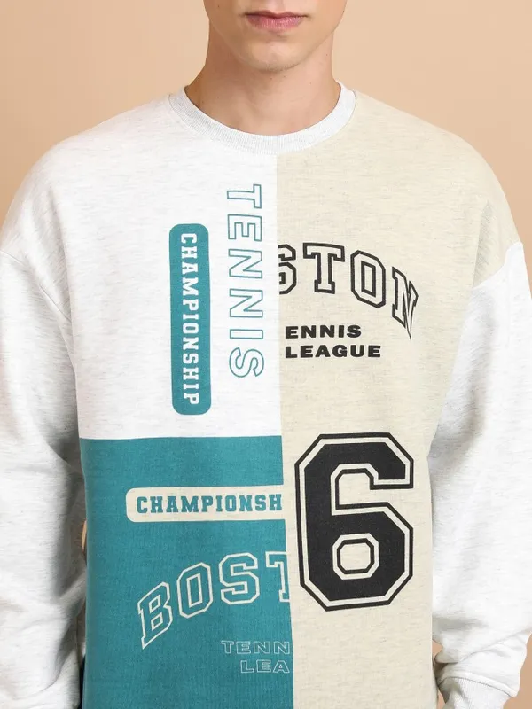 Men Printed Oversized Fit Sweatshirt