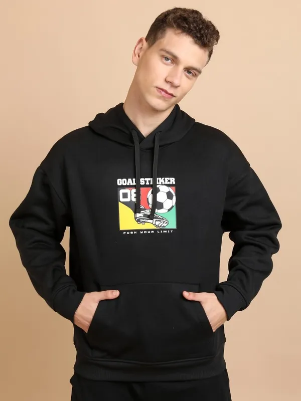  Highlander Men Black Hood Pullover Sweatshirts