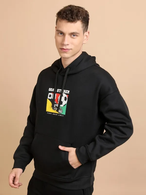 Highlander Men Black Hood Pullover Sweatshirts