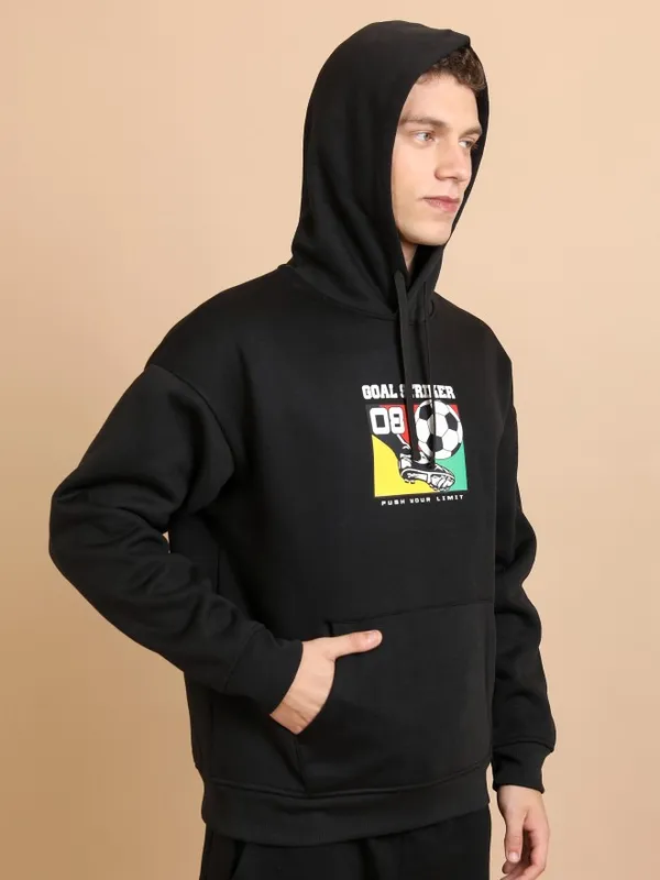  Highlander Men Black Hood Pullover Sweatshirts