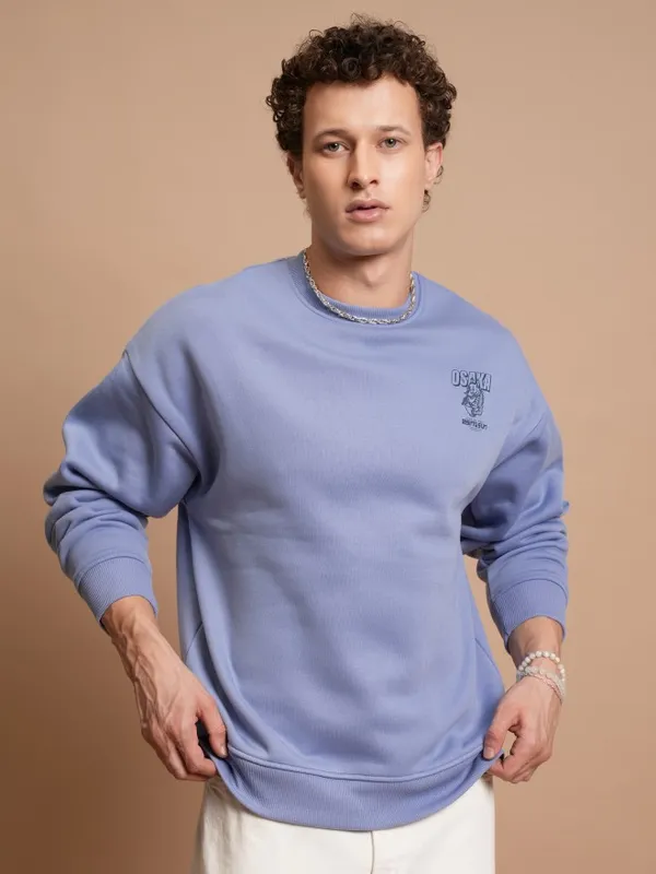  Highlander Men Purple Round Neck Pullover Sweatshirts