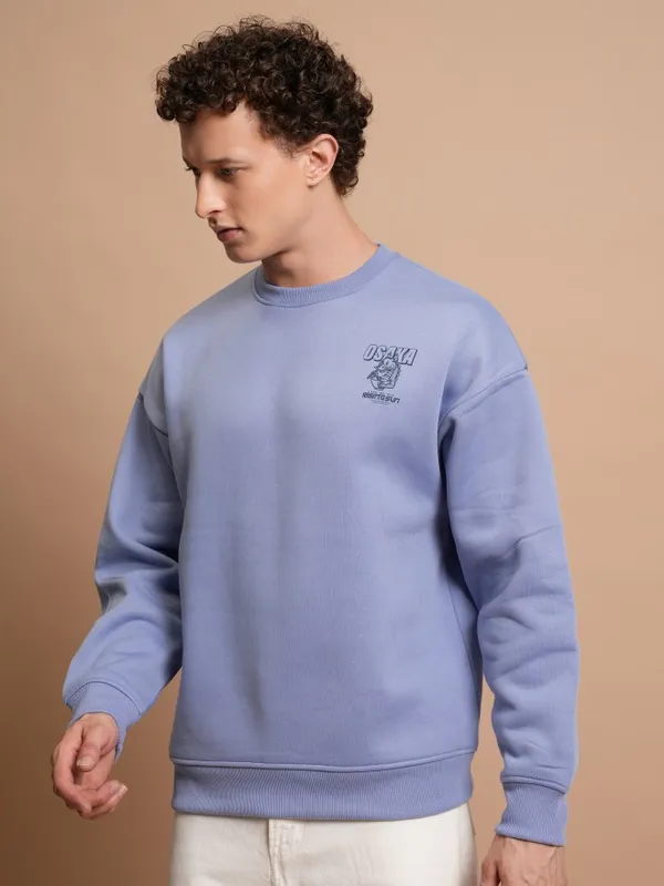  Highlander Men Purple Round Neck Pullover Sweatshirts