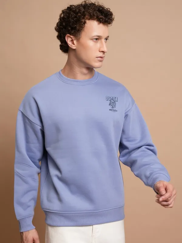  Highlander Men Purple Round Neck Pullover Sweatshirts