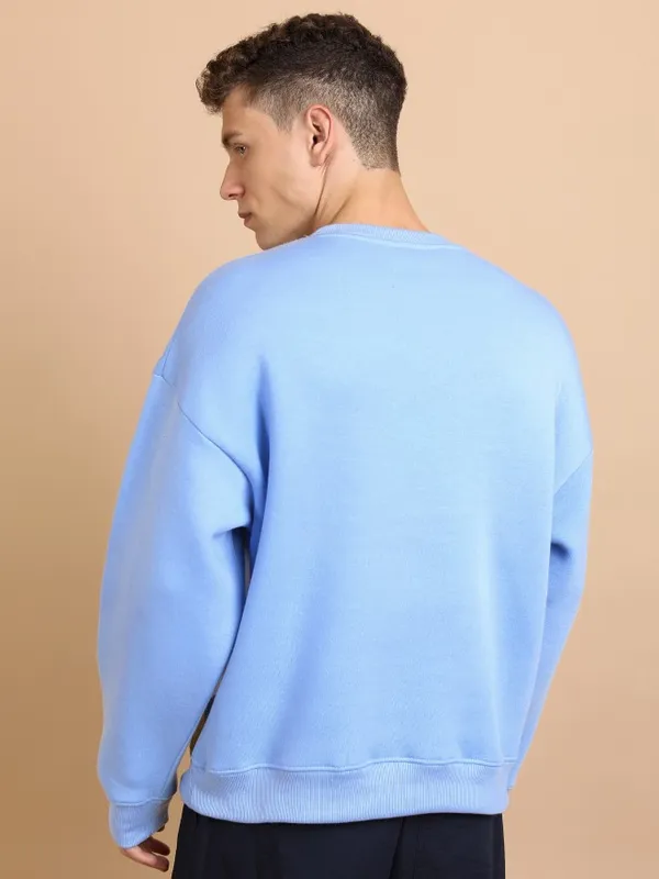  Highlander Men Blue Round Neck Pullover Sweatshirts