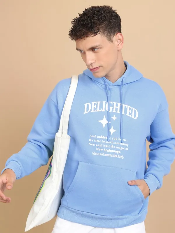  Highlander Men Blue Hood Pullover Sweatshirts