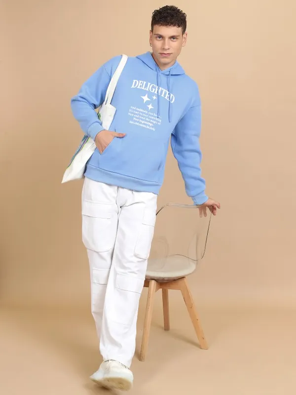  Highlander Men Blue Hood Pullover Sweatshirts