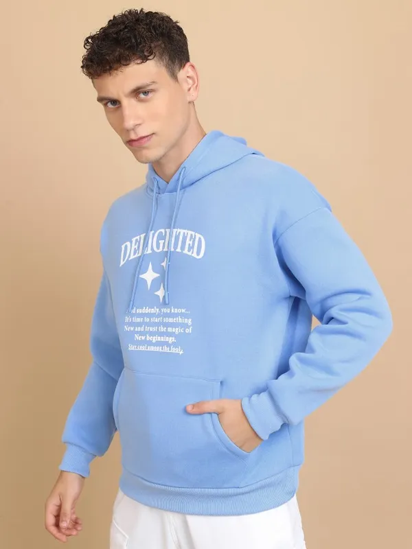  Highlander Men Blue Hood Pullover Sweatshirts