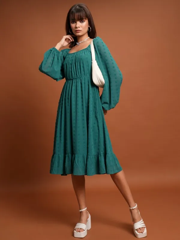 Self Design A-Line Dress