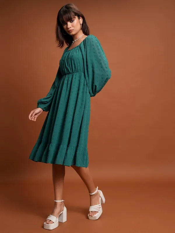 Self Design A-Line Dress