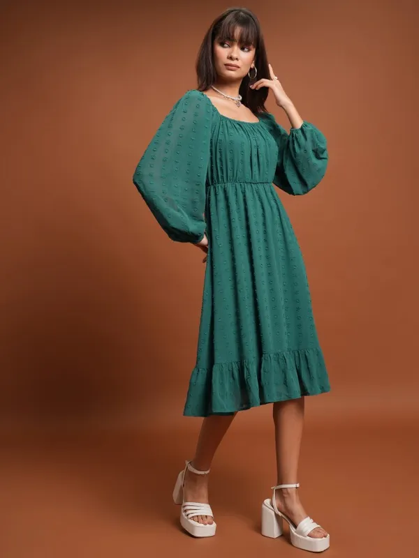 Self Design A-Line Dress