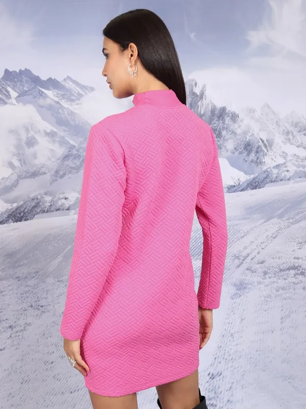  Tokyo Talkies Women Pink Self Design Dresses