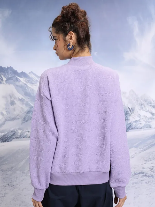  Tokyo Talkies Women Purple High Neck Sweaters