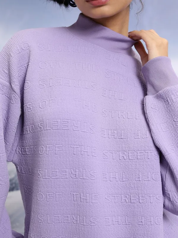  Tokyo Talkies Women Purple High Neck Sweaters