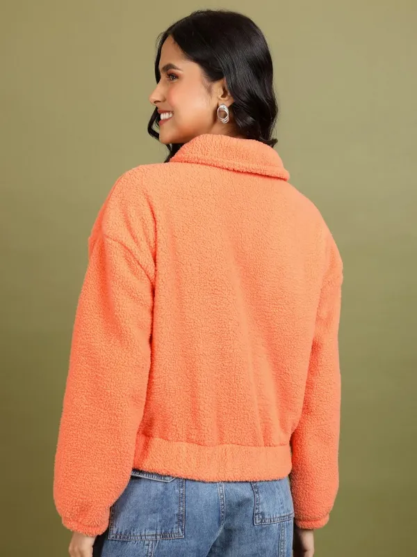  Tokyo Talkies Women Orange Open Front Jacket Jackets