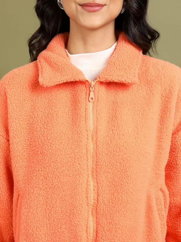  Tokyo Talkies Women Orange Open Front Jacket Jackets