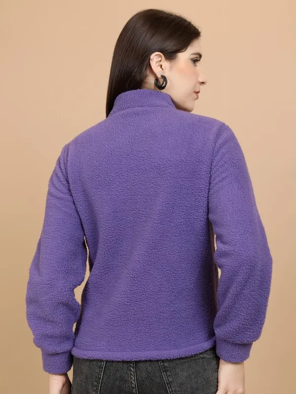  Tokyo Talkies Women Purple Open Front Jacket Jackets