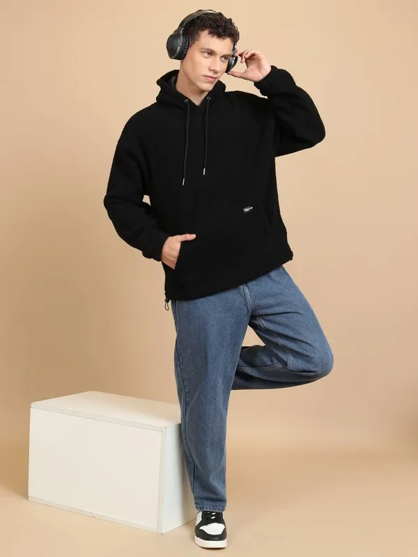  Highlander Men Black Hood Pullover Sweatshirts
