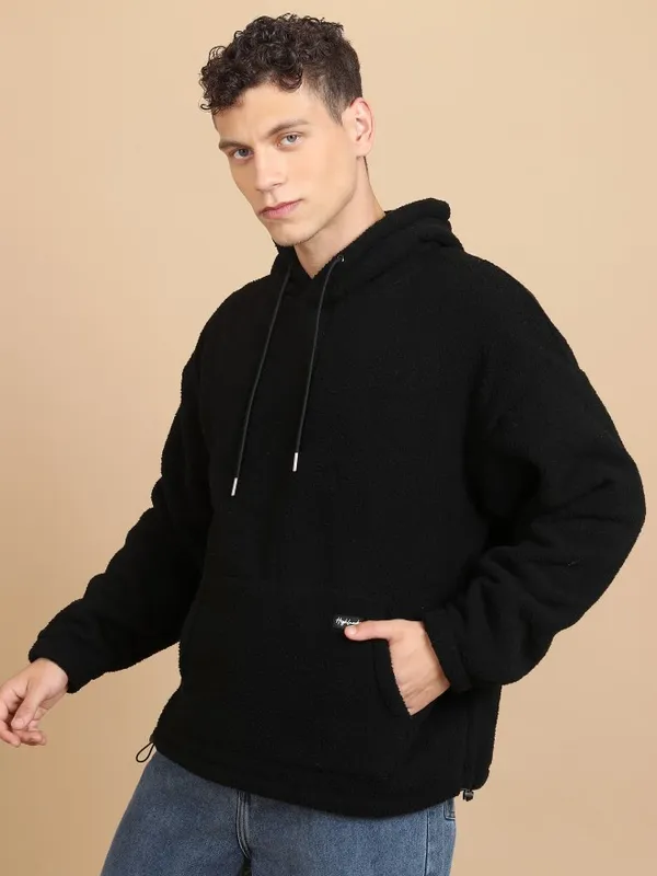  Highlander Men Black Hood Pullover Sweatshirts