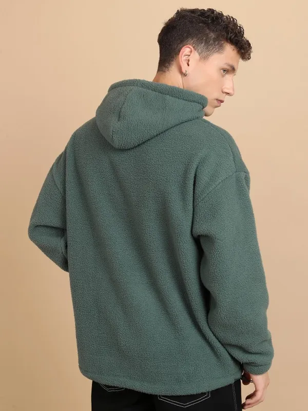  Highlander Men Green Hood Pullover Sweatshirts