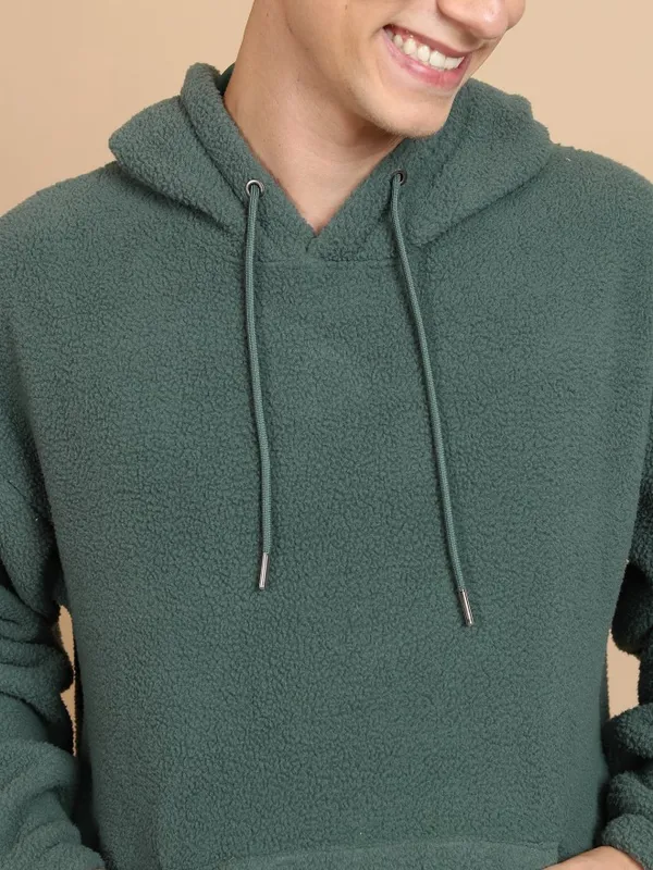  Highlander Men Green Hood Pullover Sweatshirts