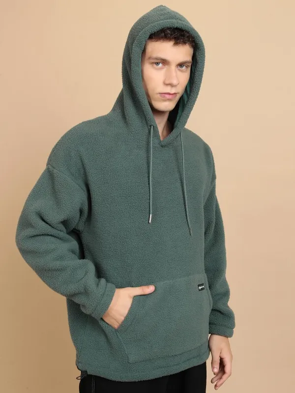  Highlander Men Green Hood Pullover Sweatshirts