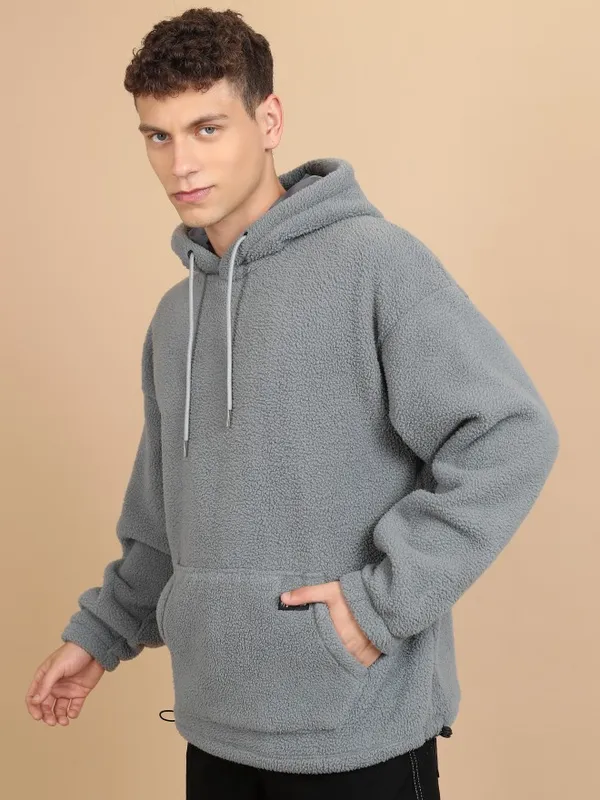  Highlander Men Grey Hood Pullover Sweatshirts