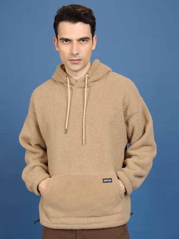  Highlander Men Brown Hood Pullover Sweatshirts