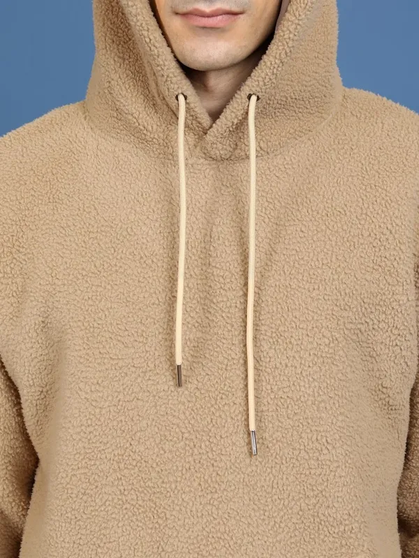  Highlander Men Brown Hood Pullover Sweatshirts