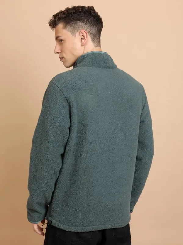  Highlander Men Green High Neck Pullover Sweatshirts