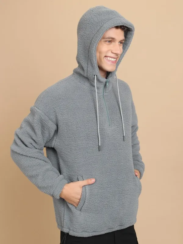  Highlander Men Grey Hood Pullover Sweatshirts