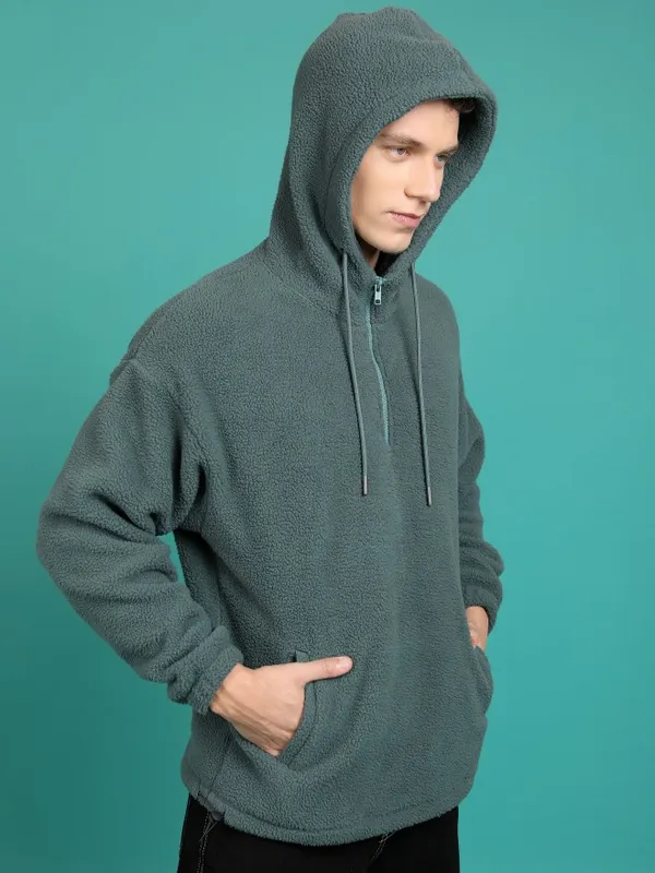  Highlander Men Green Hood Pullover Sweatshirts