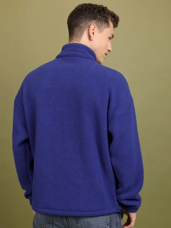  Highlander Men Blue High Neck Pullover Sweatshirts