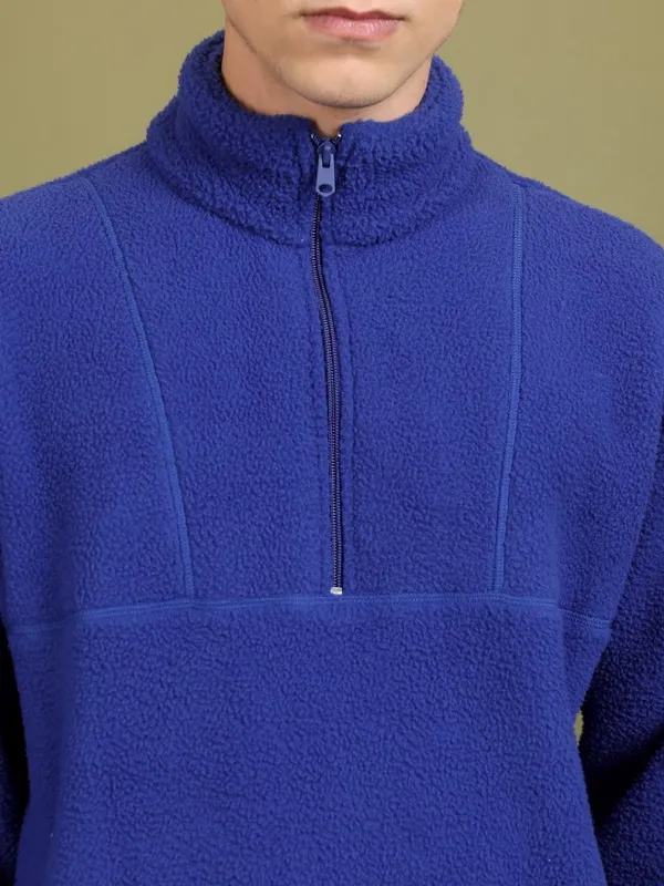  Highlander Men Blue High Neck Pullover Sweatshirts