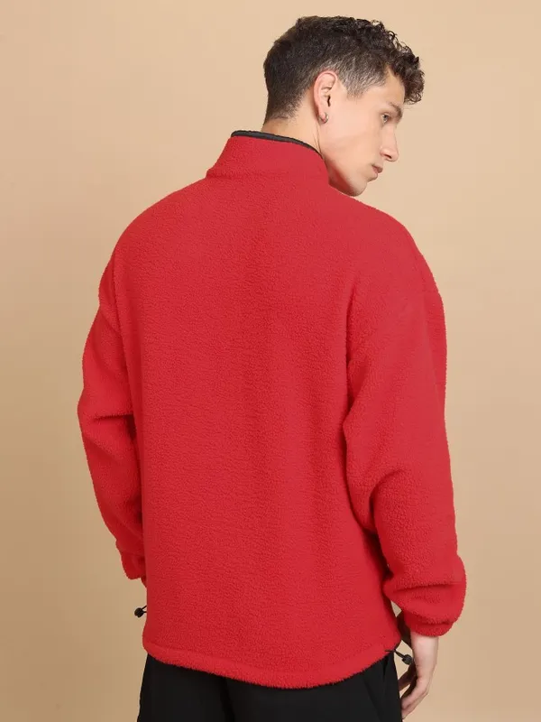  Highlander Men Red High Neck Pullover Sweatshirts