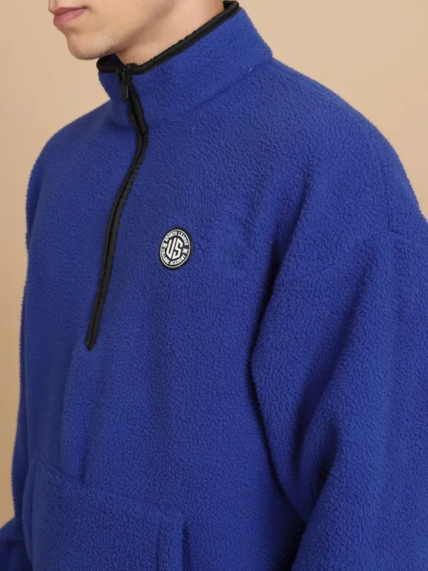  Highlander Men Blue High Neck Pullover Sweatshirts