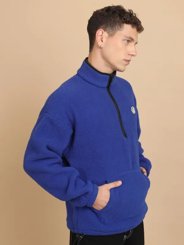  Highlander Men Blue High Neck Pullover Sweatshirts