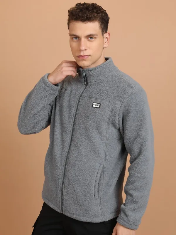  Highlander Men Grey High Neck Pullover Sweatshirts