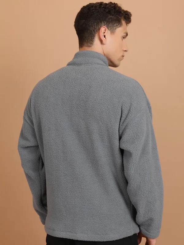  Highlander Men Grey High Neck Pullover Sweatshirts